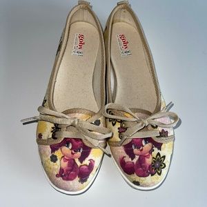 Goby by Turkey Rare Handmade dog ballet flat Slip-on or tie shoes Size 38‎